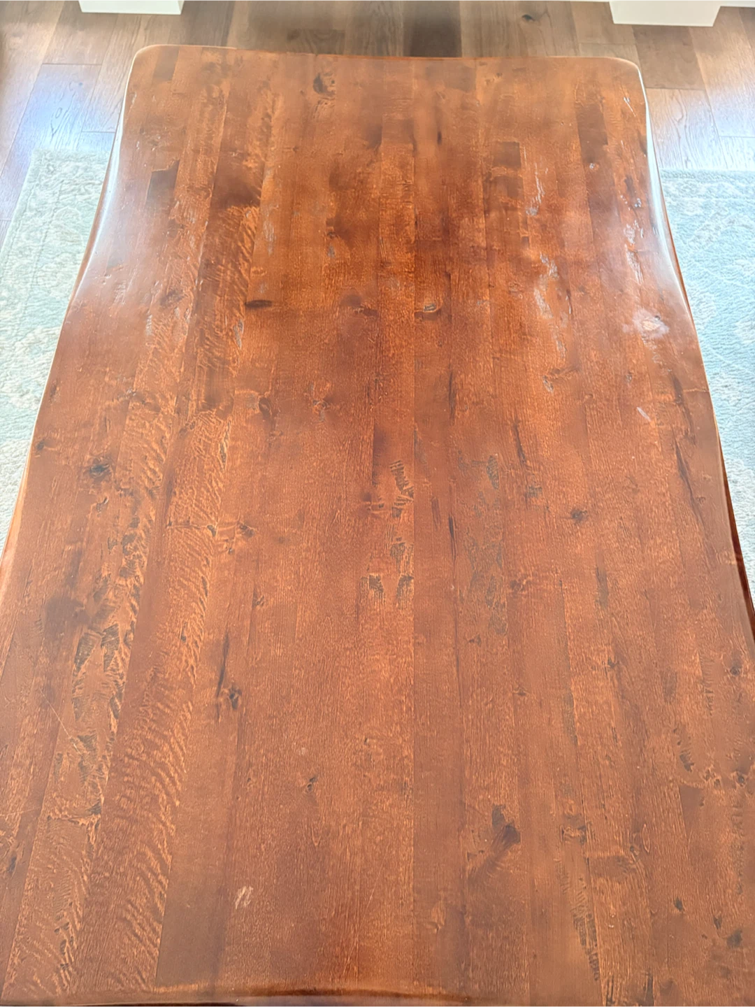 Large Distressed Brown Wooden Coffee Table - photo 5