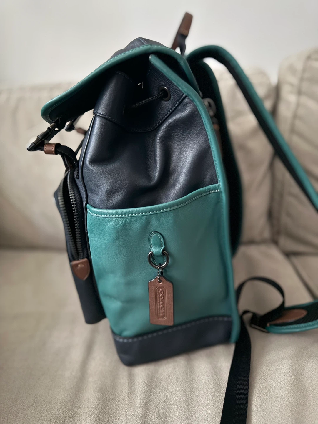 Coach Backpack Navy and Teal Leather - photo 4