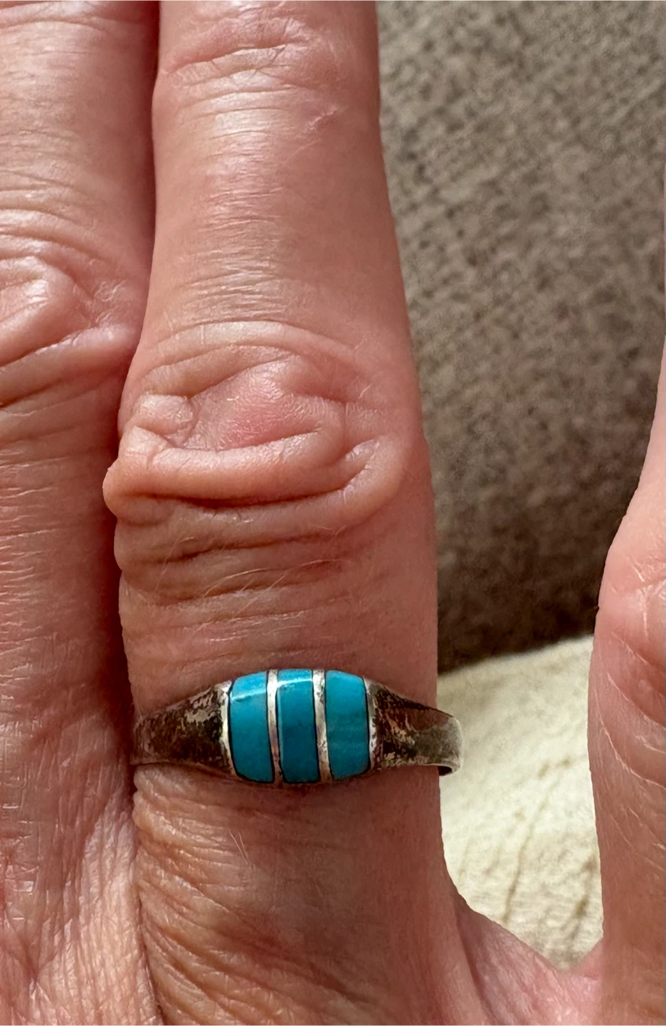 Sterling Silver Turquoise Ring signed Mexico 925 - photo 3