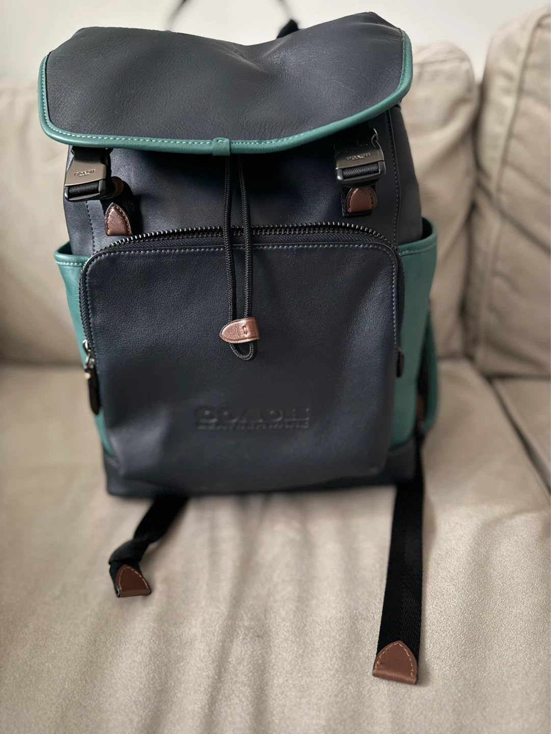 Coach Backpack Navy and Teal Leather - photo 3