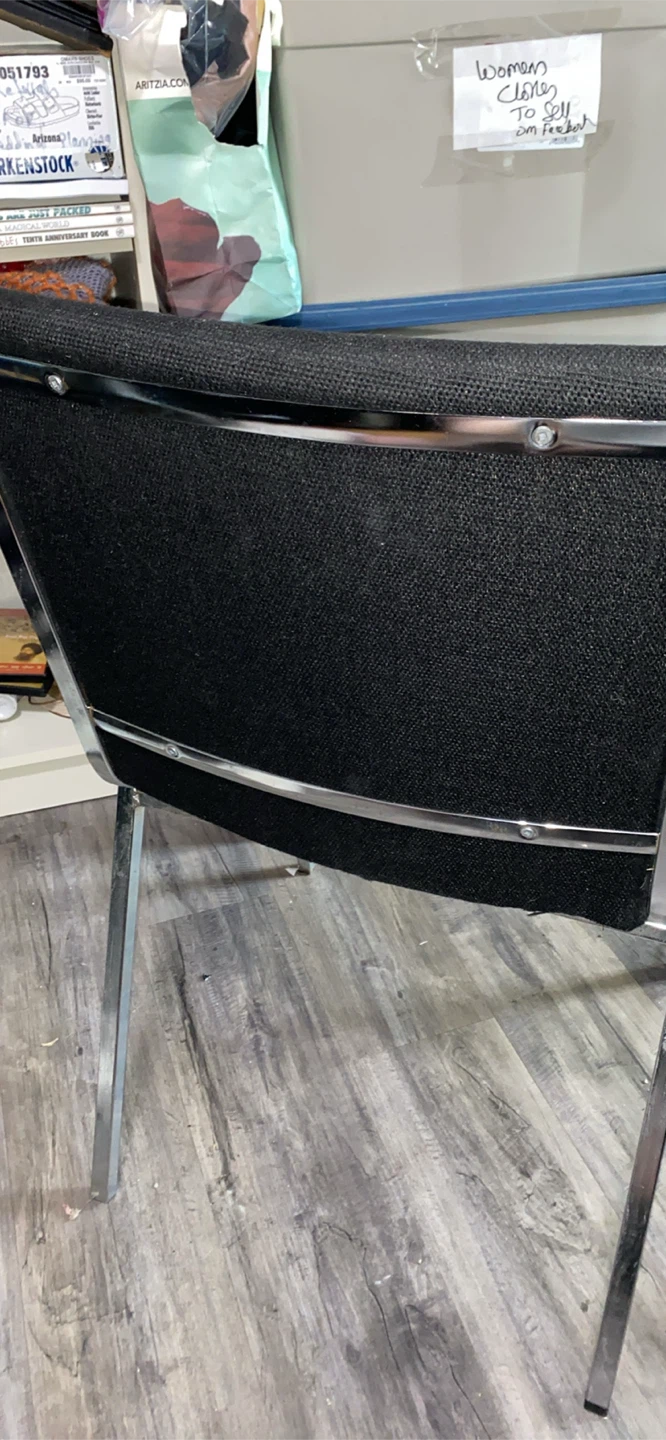 Black Armchair with Chrome Frame - photo 3