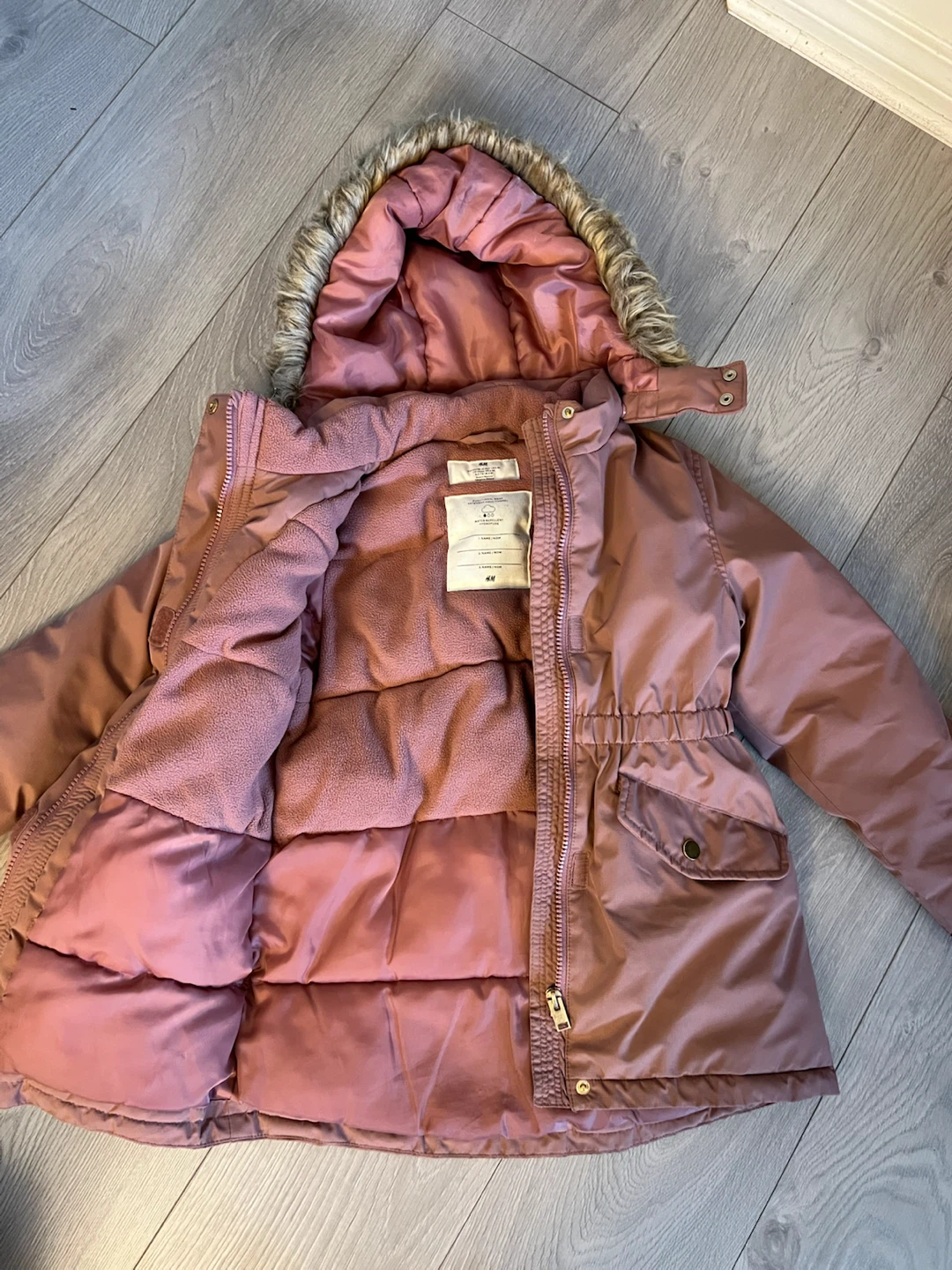 H&M Pink Winter Parka with Fur Hood - photo 2