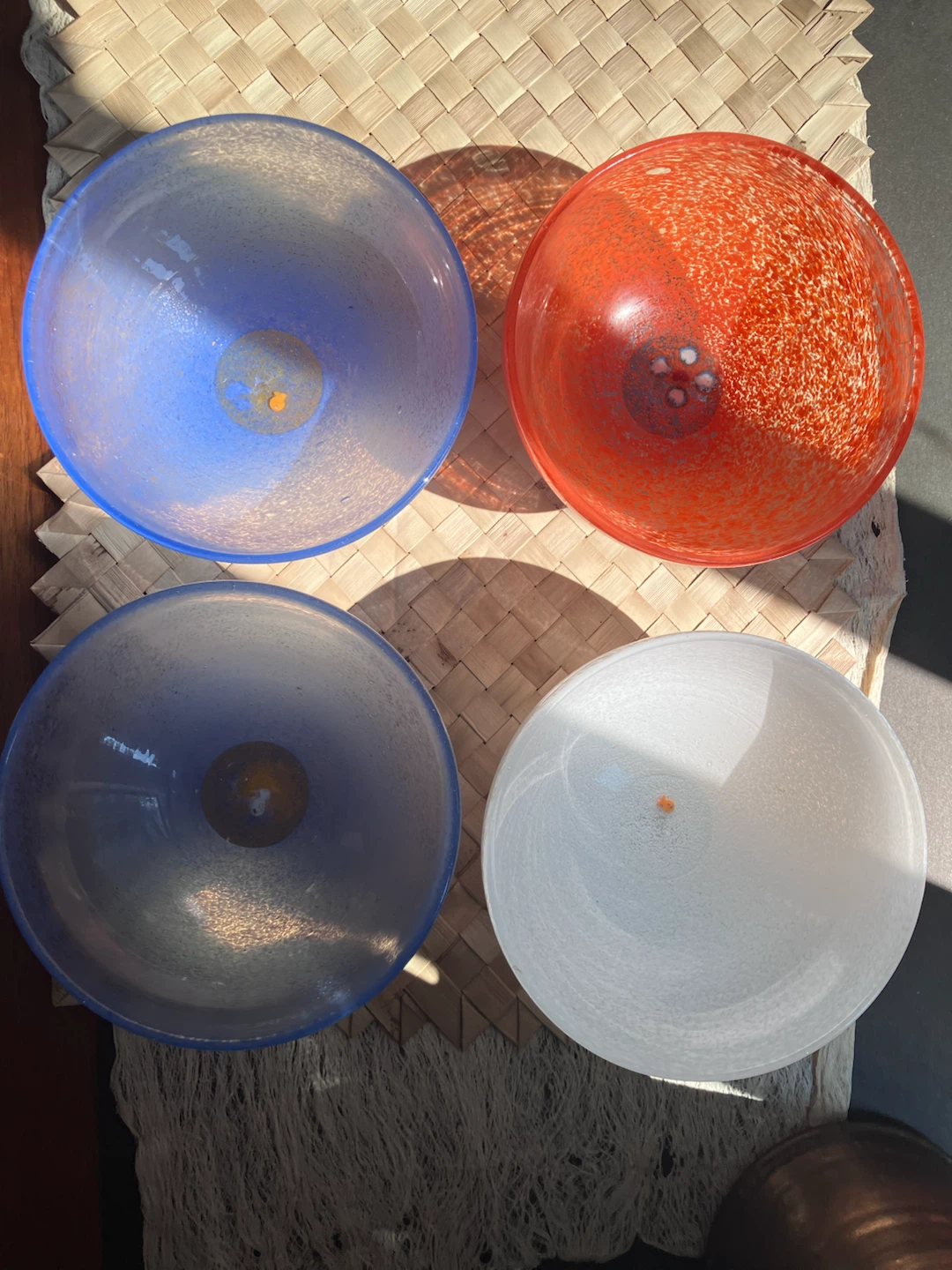 Hand blown glass bowls