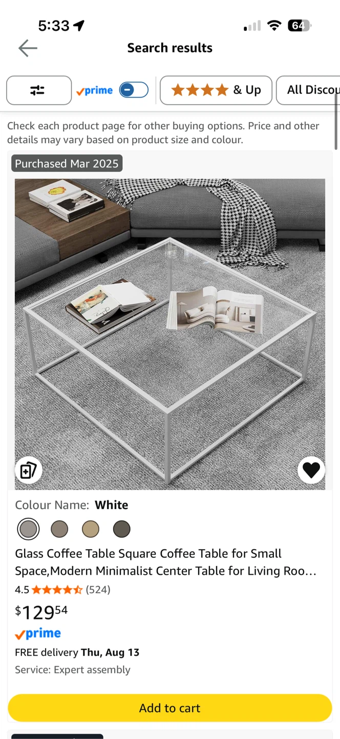 White Glass and Metal Coffee Table - photo 5