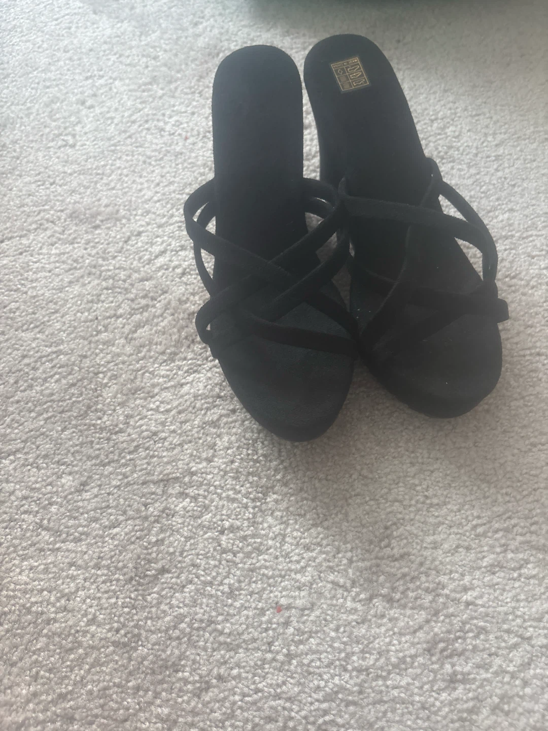 Black Suede Wedge Sandals - photo 2