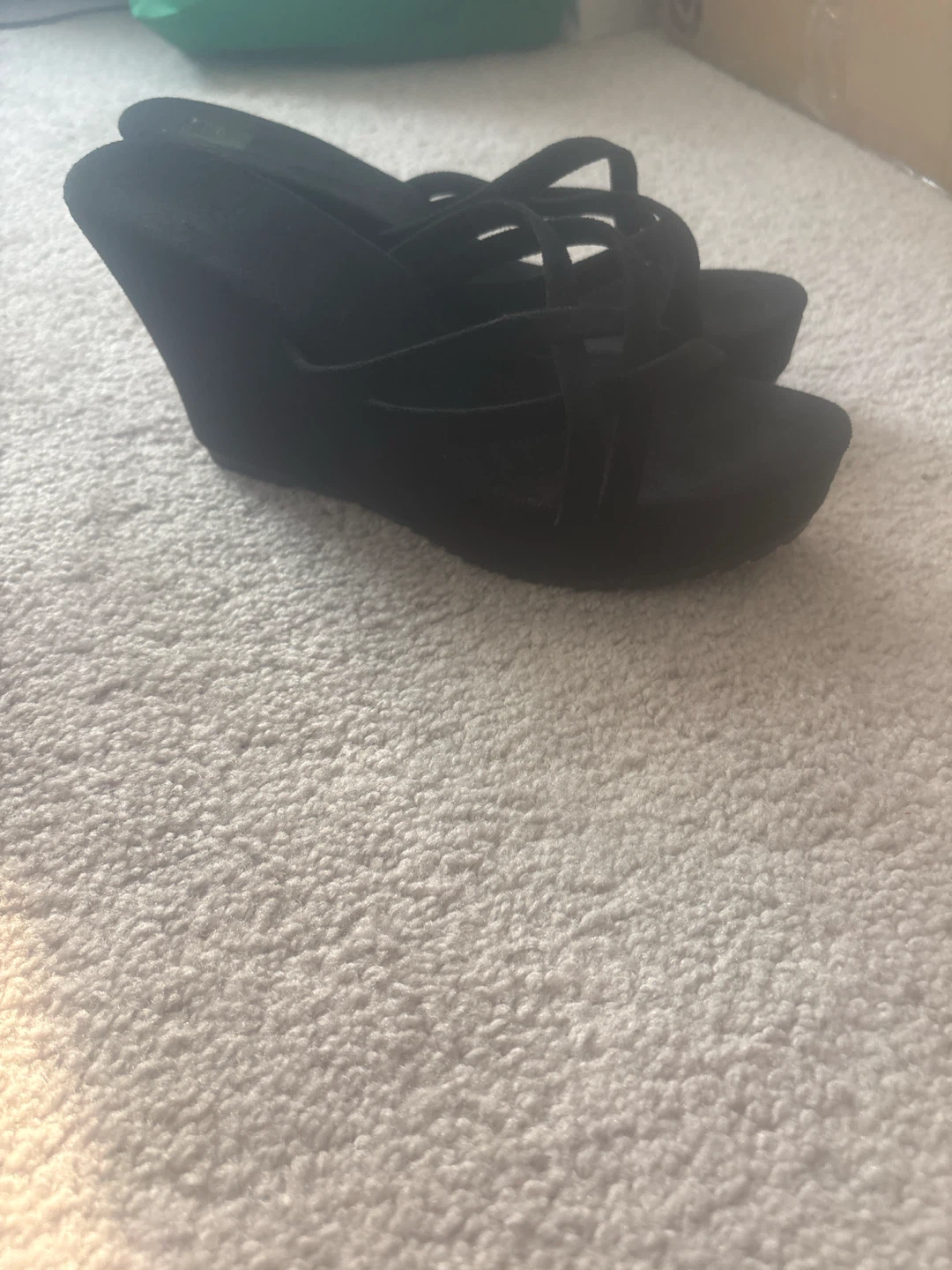 Black Suede Wedge Sandals - photo 3