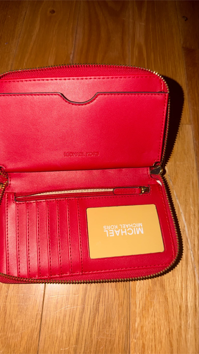 Michael Kors Red Leather Wristlet