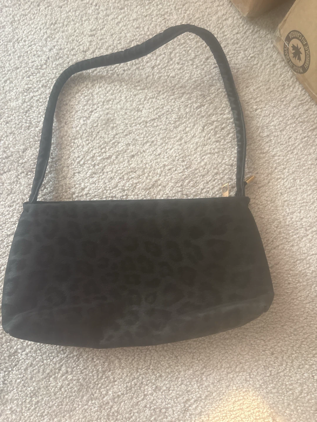 Black Leopard Print Shoulder Bag