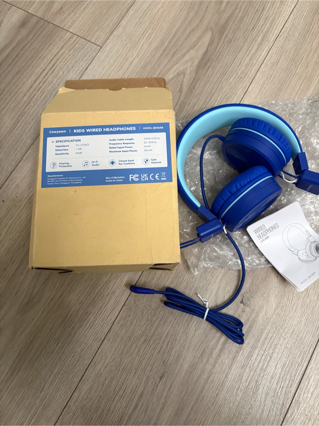 Cowayawn Kids Wired Headphones Blue
