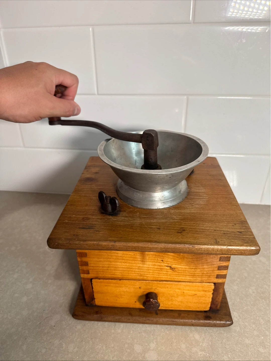 Vintage Wooden Coffee Grinder - photo 2