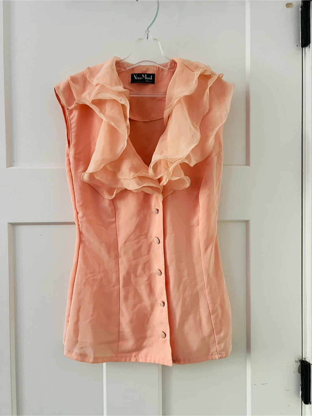 Peach Ruffle Blouse