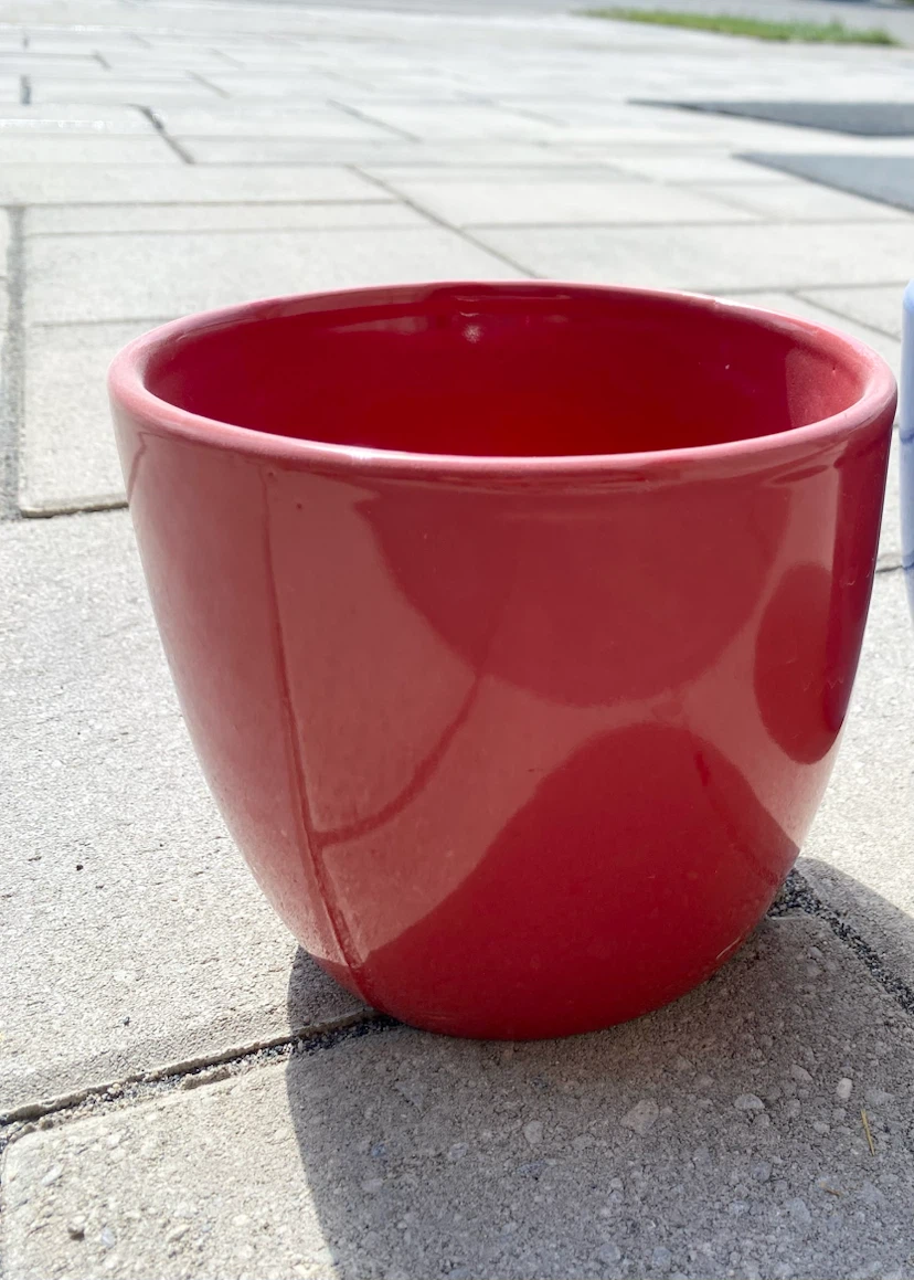 Red Ceramic Planter Pot - photo 3