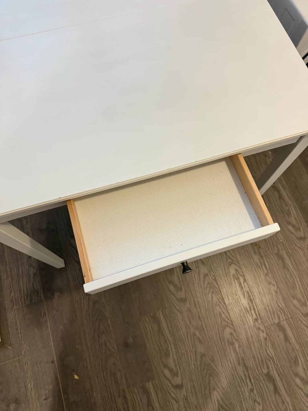 White Drop Leaf Table with Drawer - photo 2