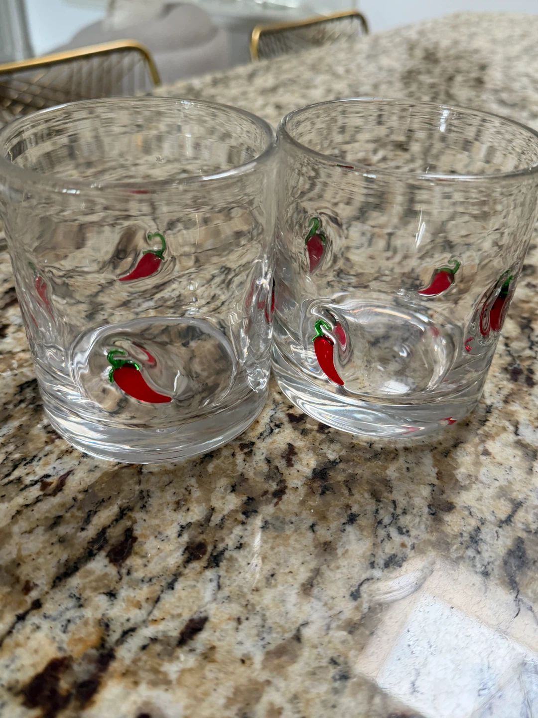 New- Set of 2 Chili Pepper glasses