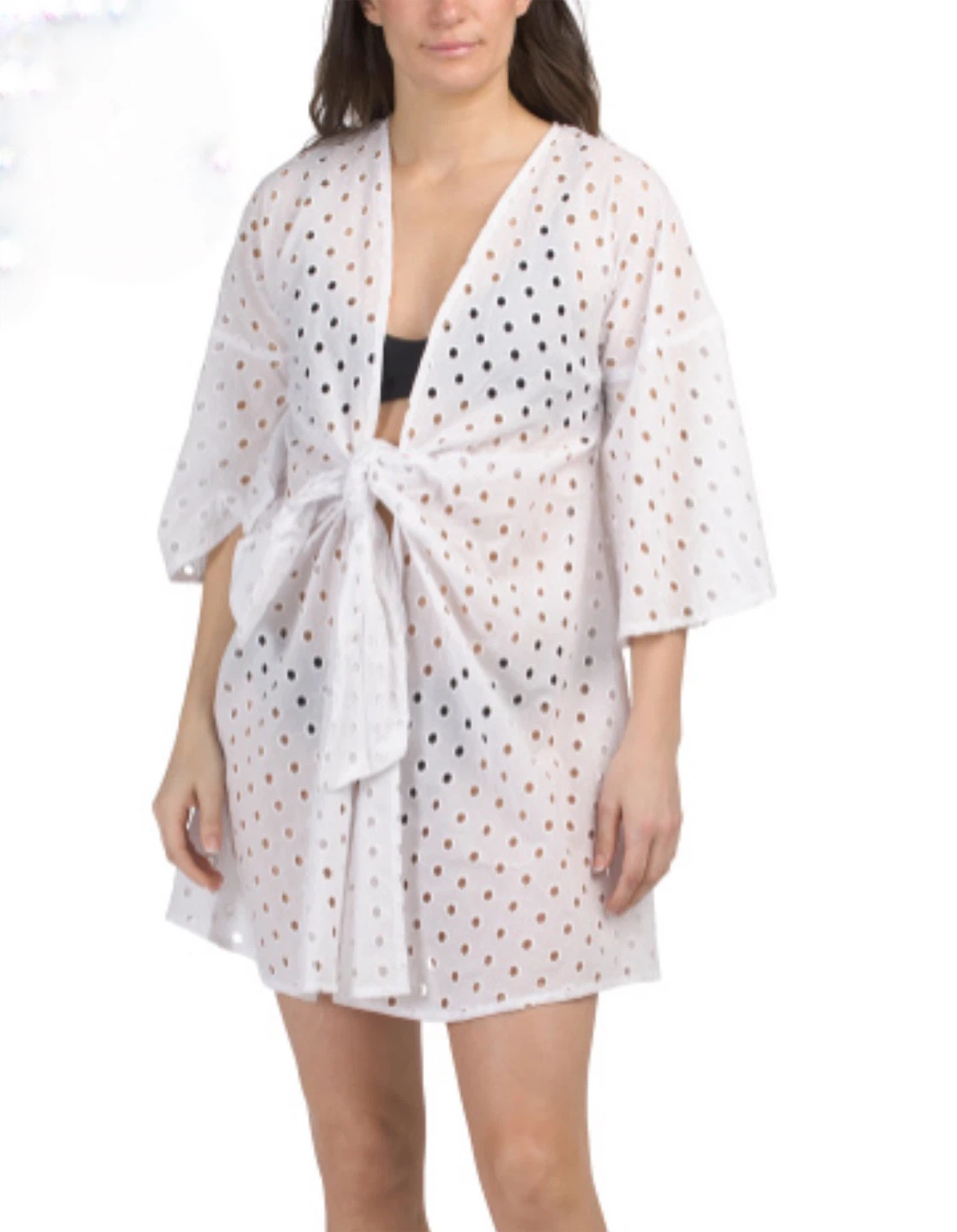 True Destinations White Eyelet Swim Cover-Up