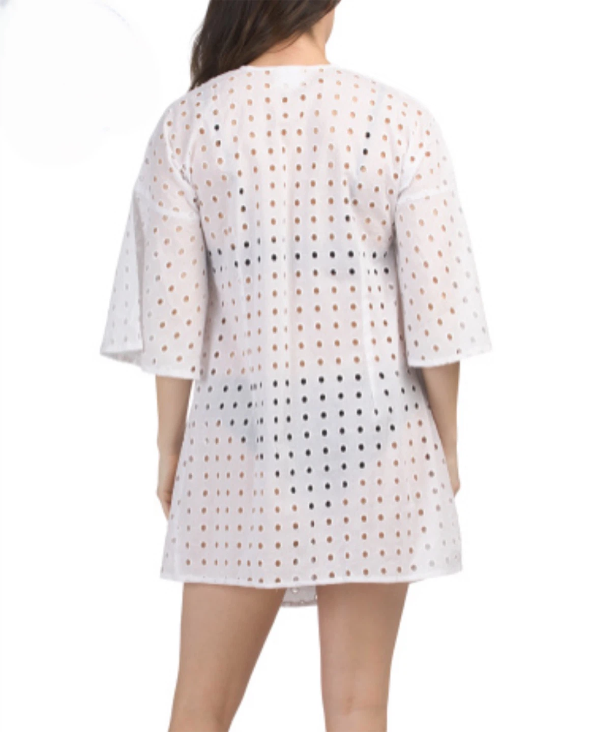 True Destinations White Eyelet Swim Cover-Up - photo 2