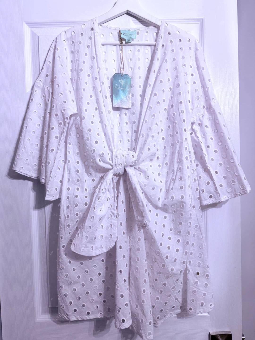 True Destinations White Eyelet Swim Cover-Up - photo 3