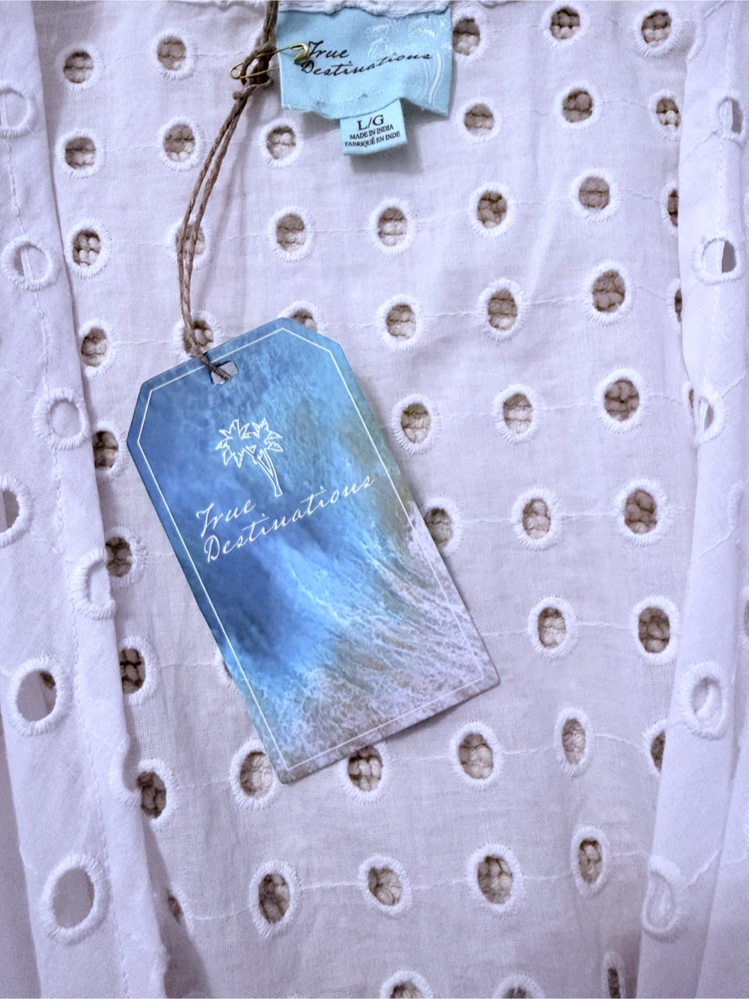 True Destinations White Eyelet Swim Cover-Up - photo 5