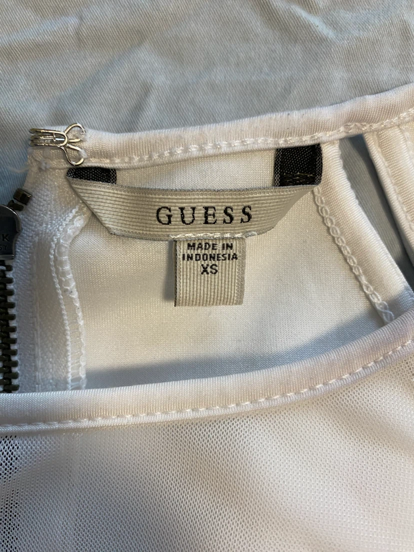 GUESS White Mesh Peplum Top - photo 2