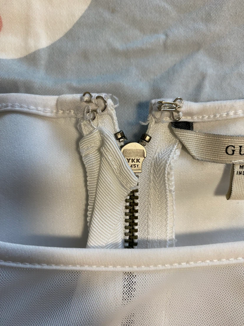 GUESS White Mesh Peplum Top - photo 3