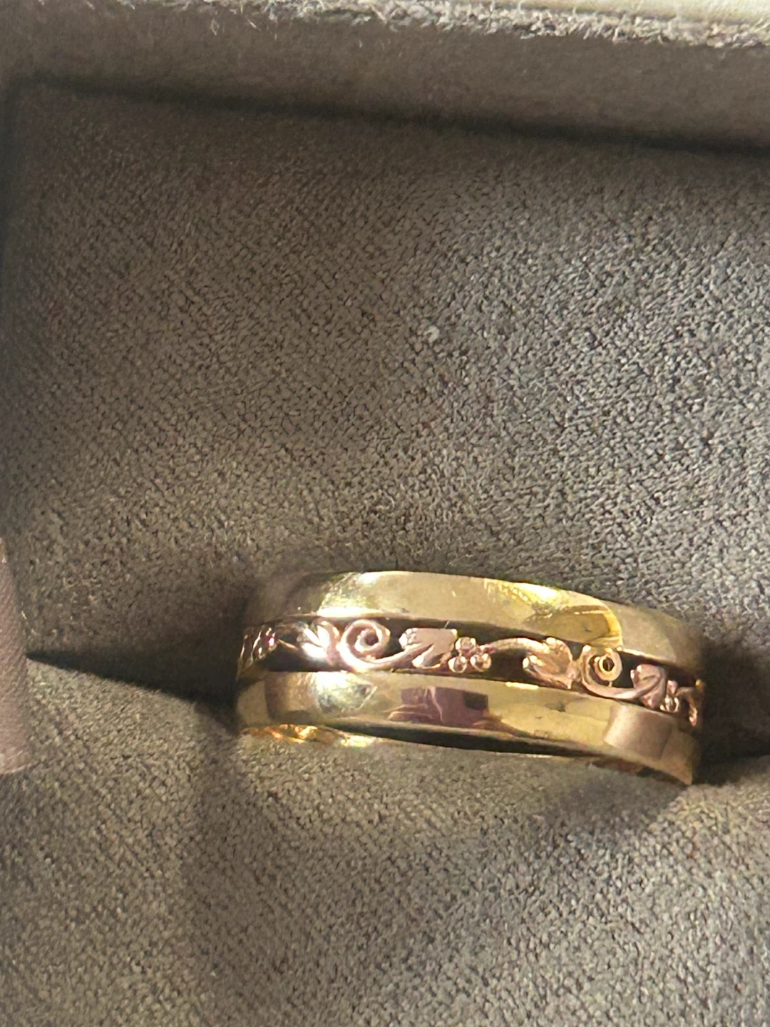 10K Gold with Rose gold Tree of Life DesignTriple Band Ring