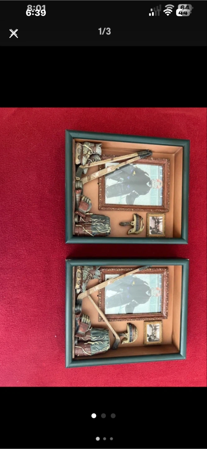 Hockey Themed Shadow Box Picture Frame Display Set - photo 2
