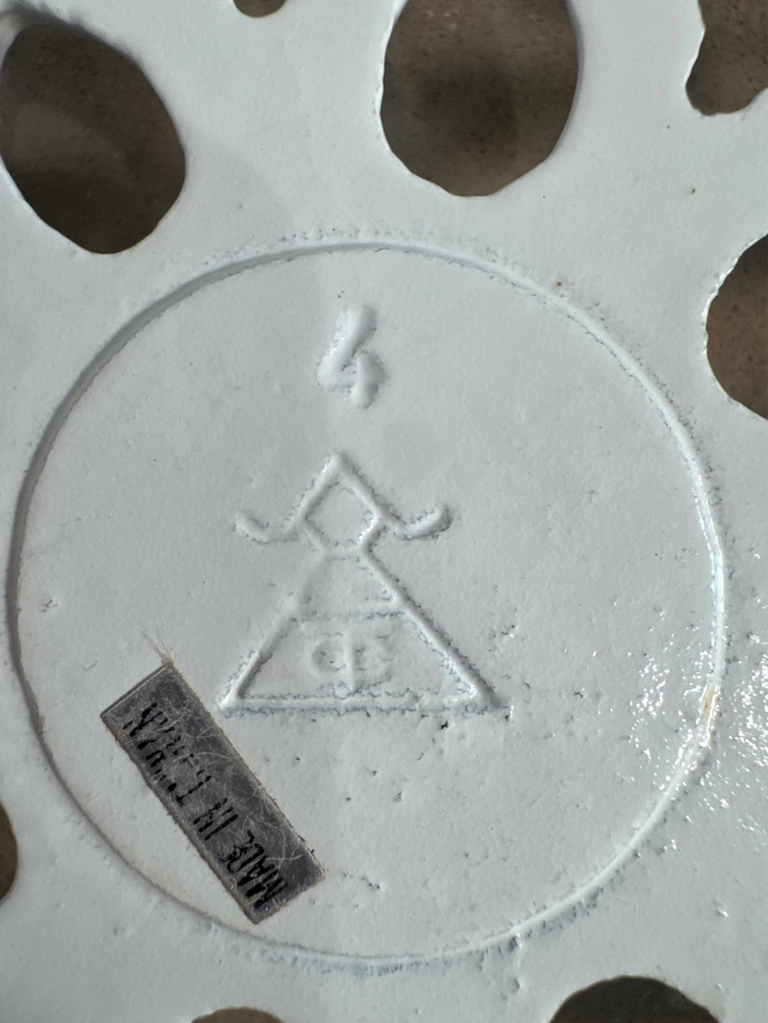 Vintage White Cast Iron Trivet - photo 4