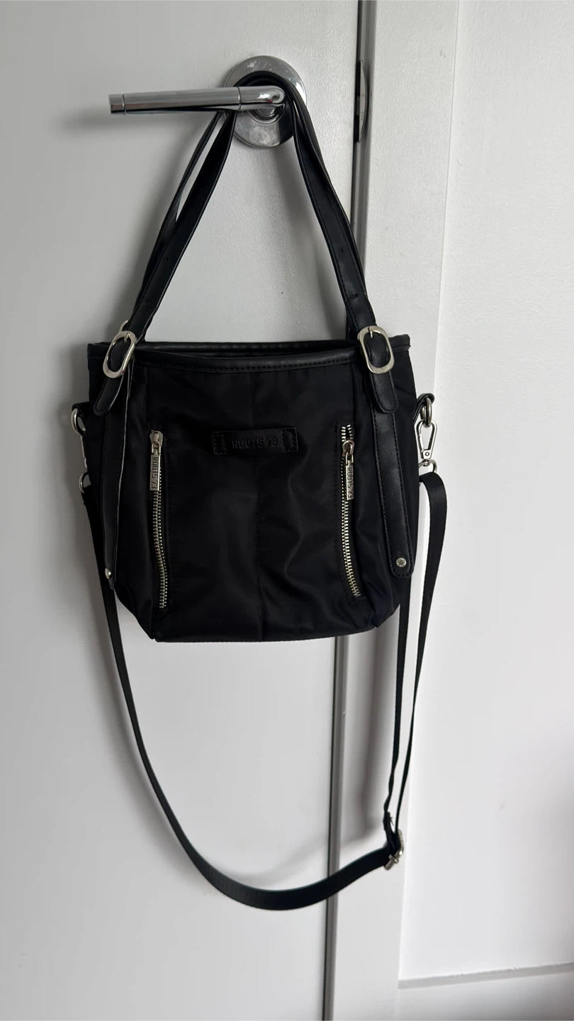 Roots 73 Black Nylon & Leather Trim Tote Bag - photo 2