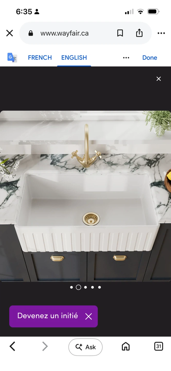 nuie White Farmhouse Kitchen Sink - photo 2