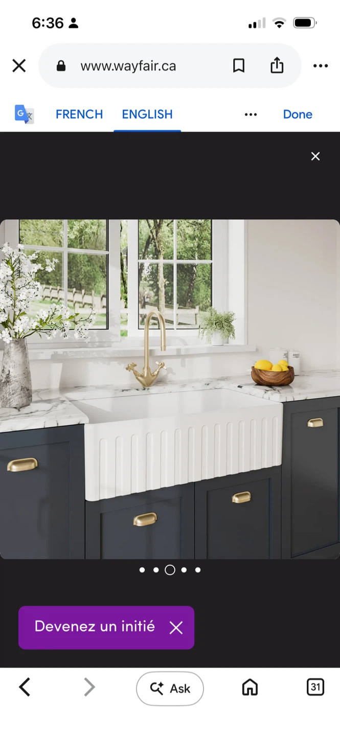 nuie White Farmhouse Kitchen Sink - photo 3