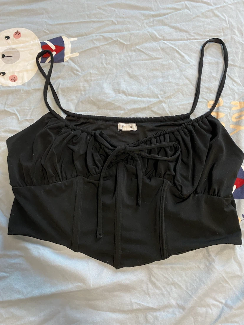 Garage Black Corset Style Crop Top