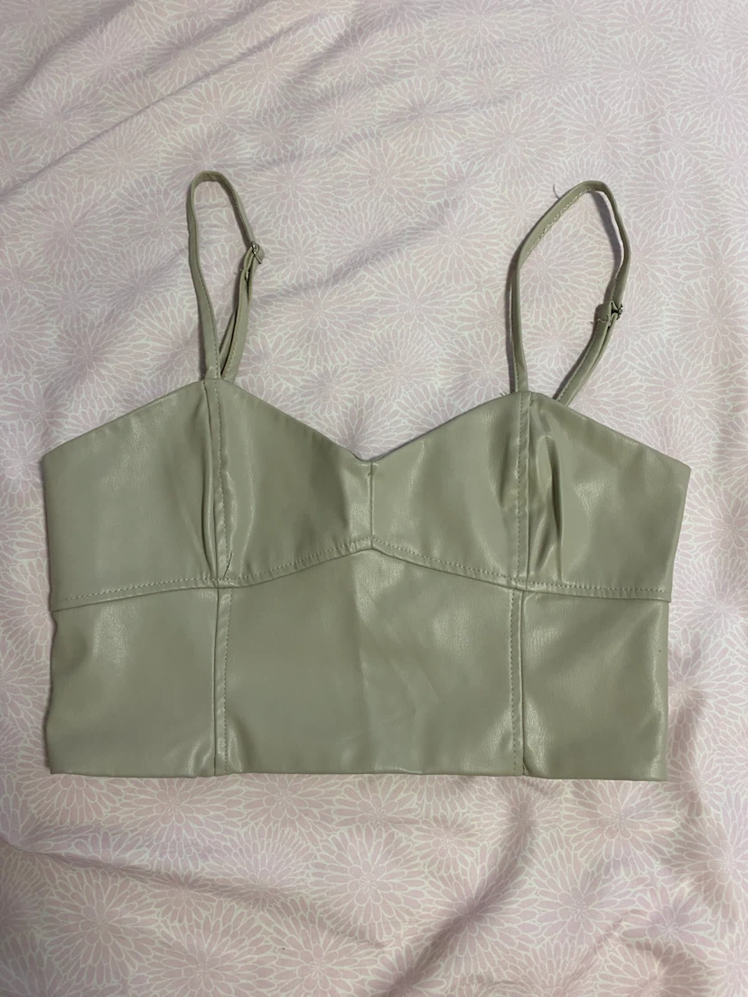 ZARA Faux Leather Camisole Top