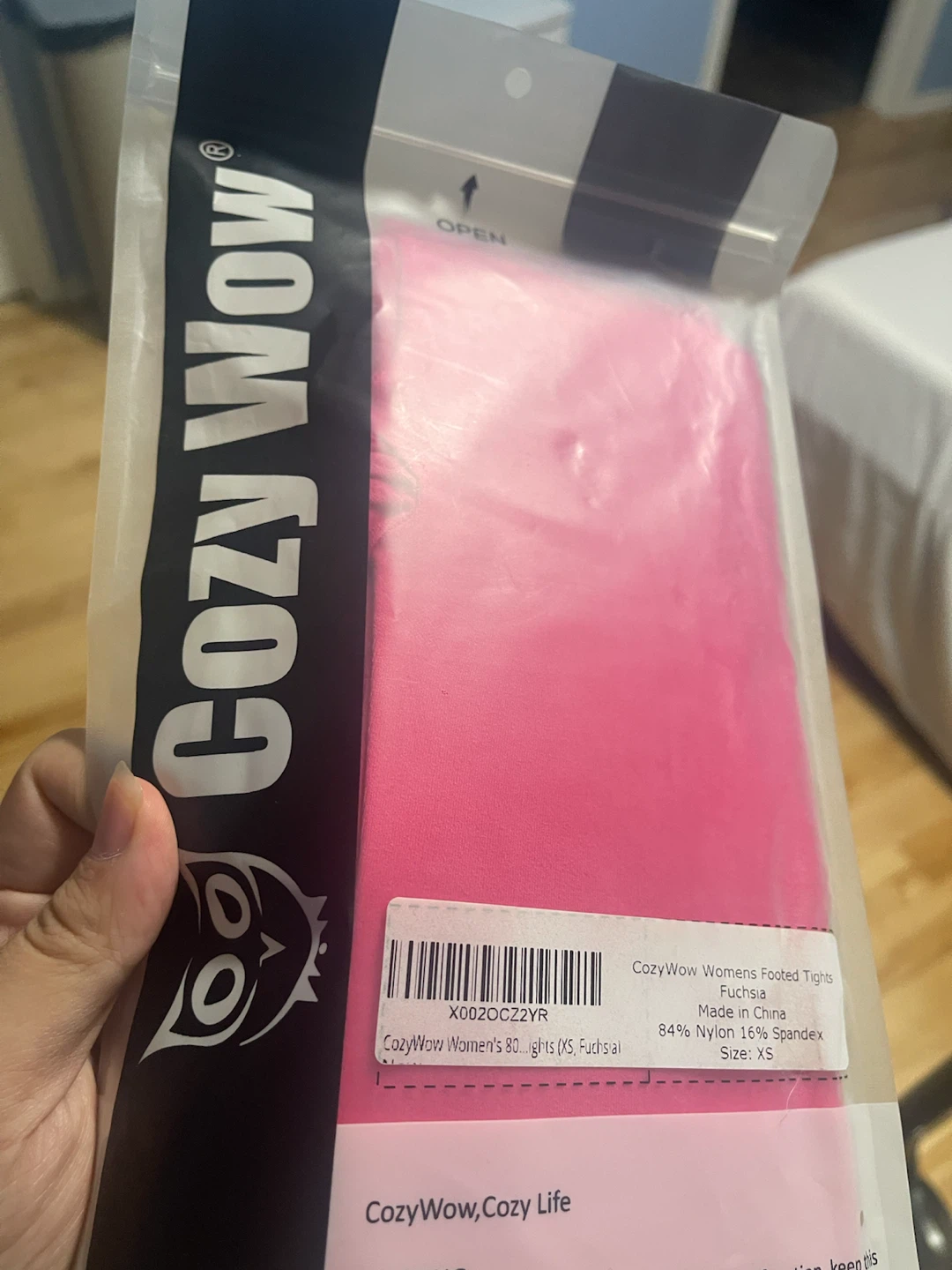 CozyWow Women's Footed Tights XS Fuchsia