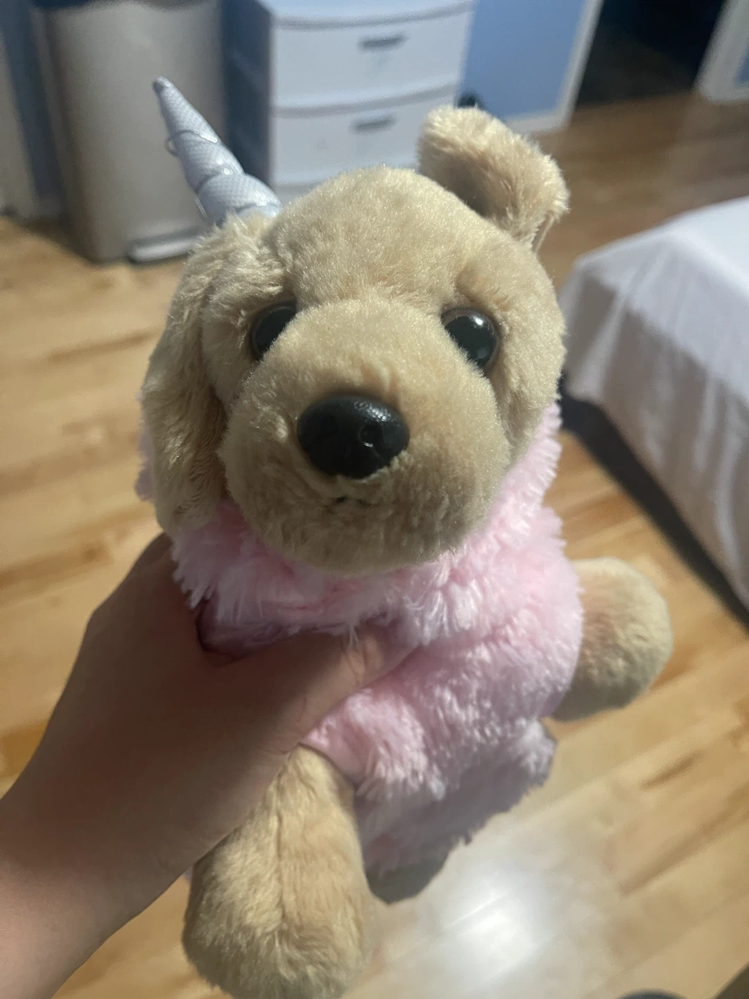 Plush Dog Toy with Unicorn Horn