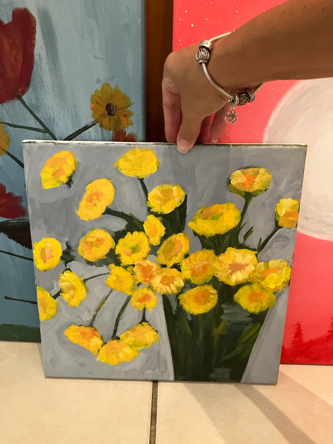 Art: Red Sky Moonscape & Flowers - photo 4