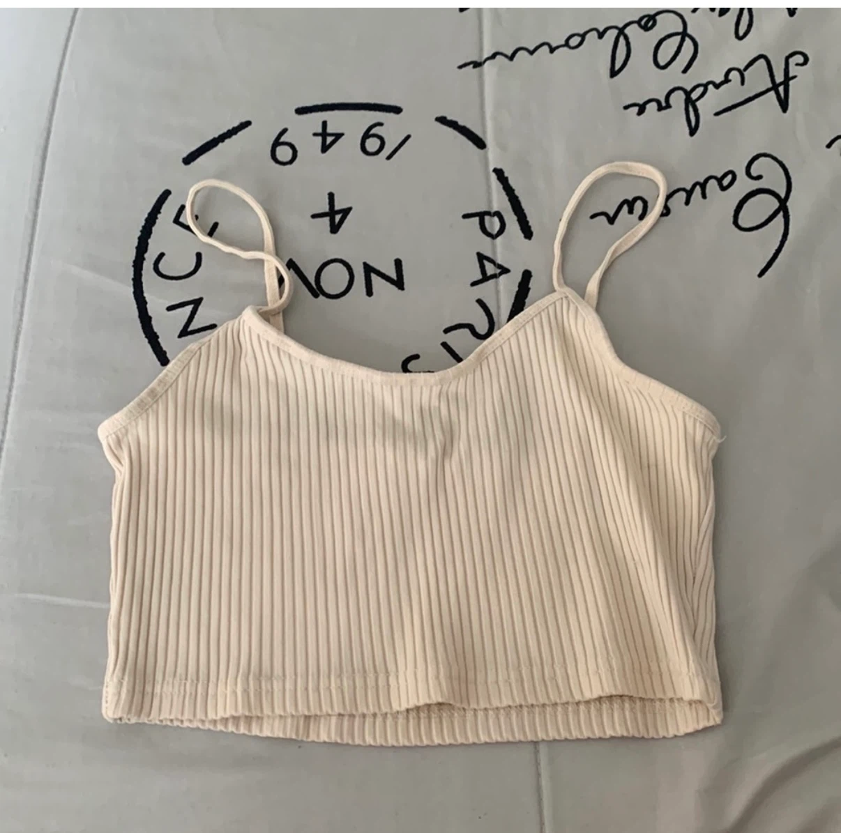 Wilfred Free Beige Ribbed Tank Top M