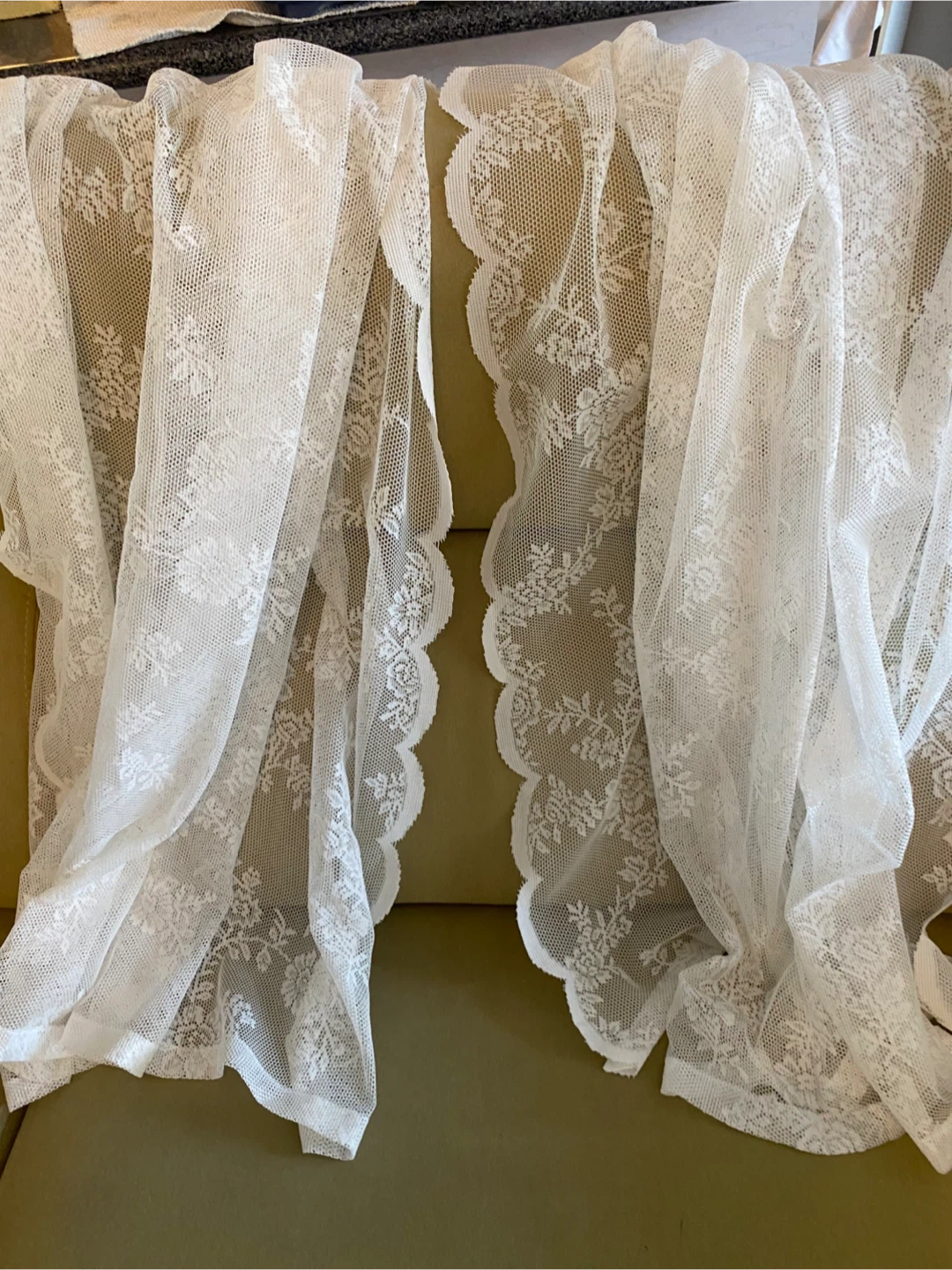 White Lace Fabric Panel