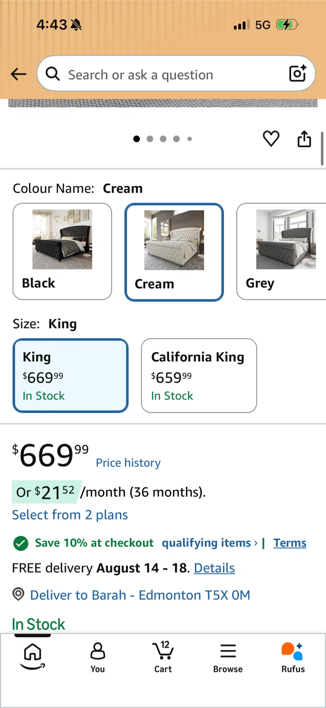 Brand new never used king size bed frame *still in box* - photo 2