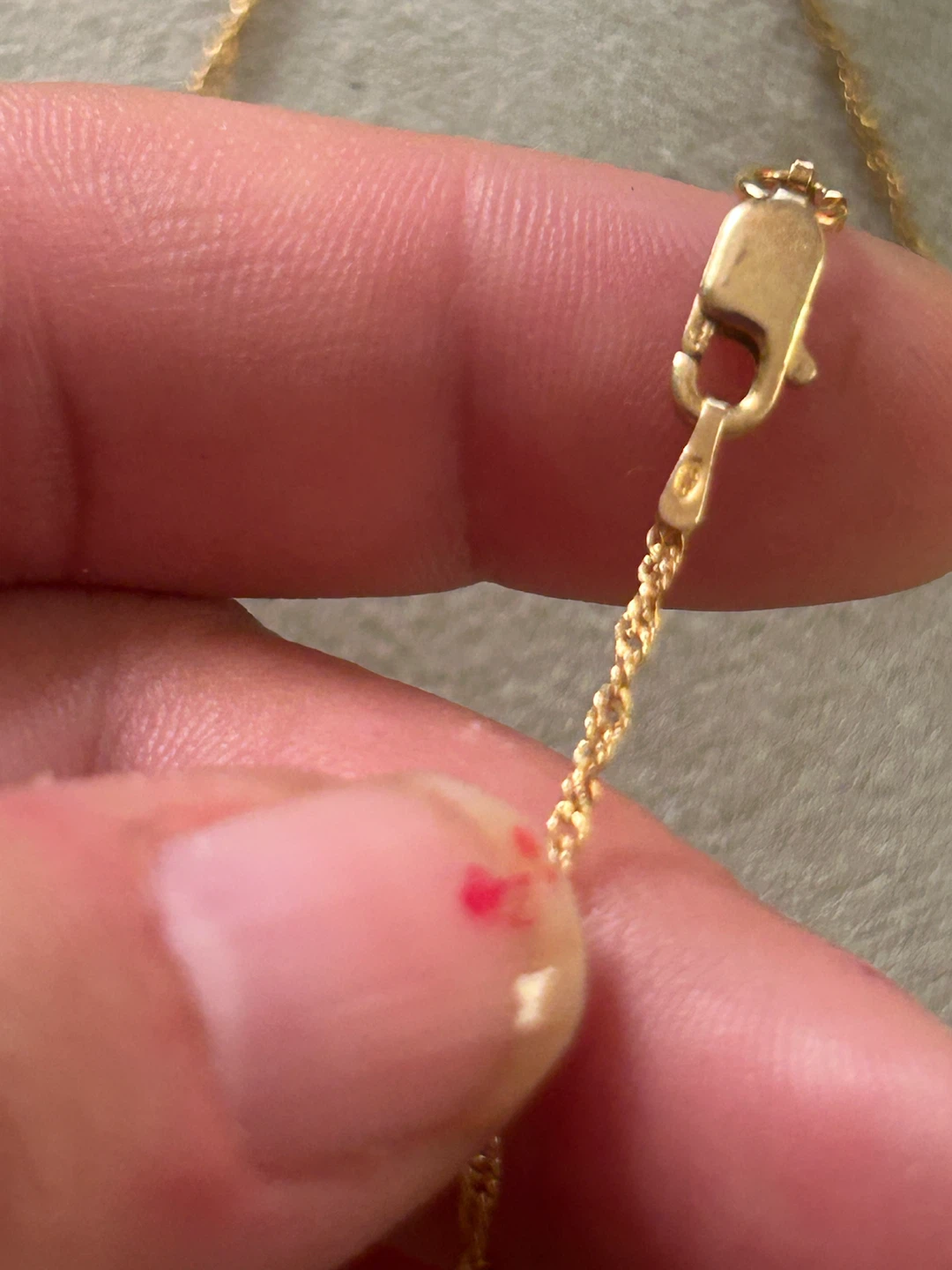 925 Gold Plated Chain Necklace with Green Amber Pendant - photo 3
