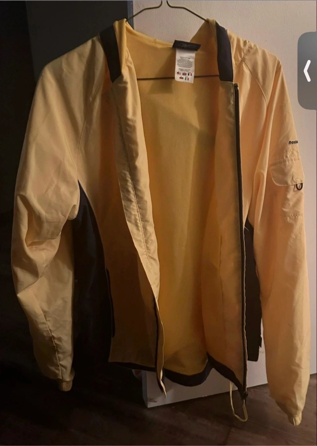 Reebok Yellow Windbreaker Jacket