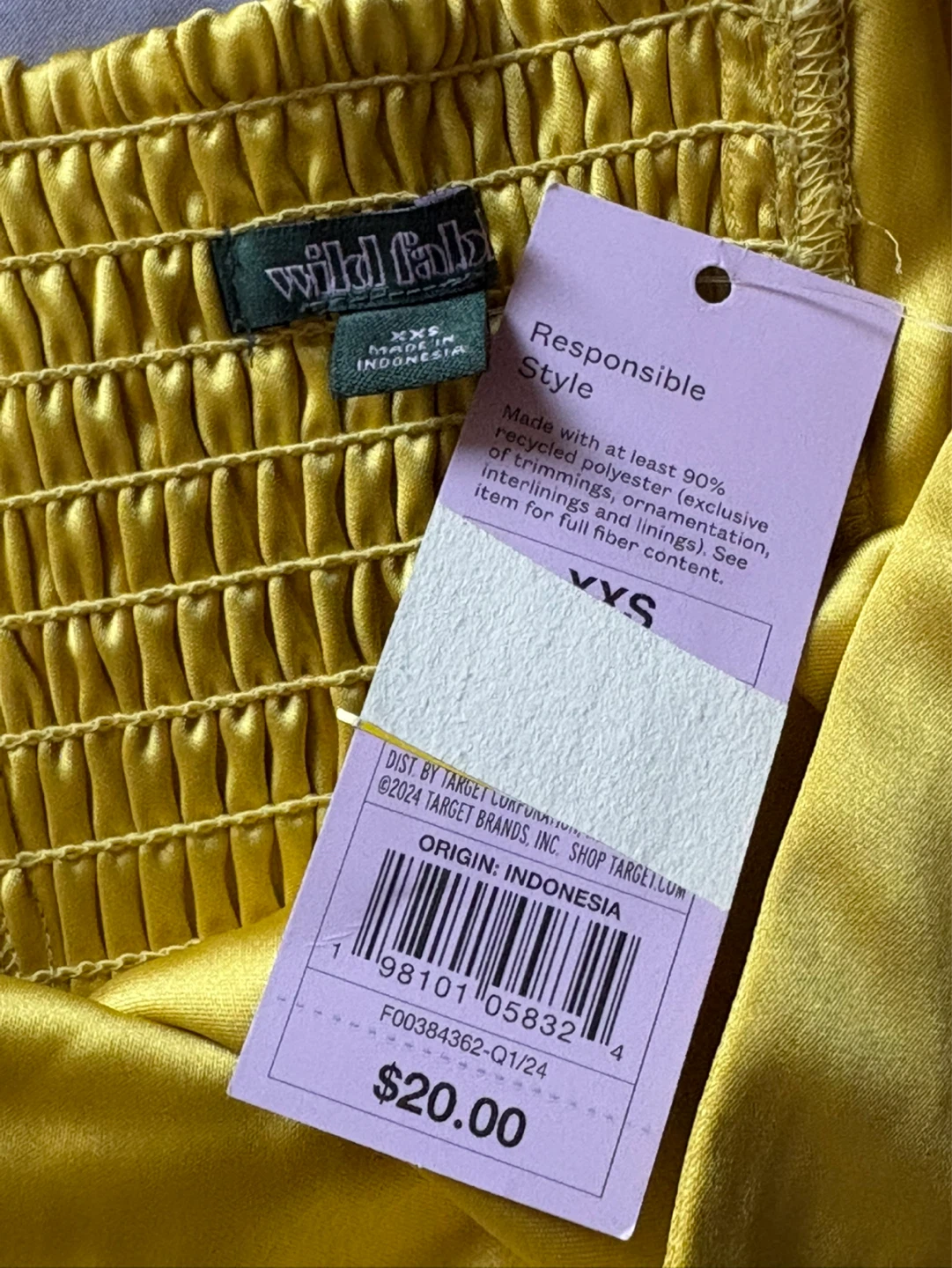 Wild Fable Yellow Smocked Corset Top - photo 3