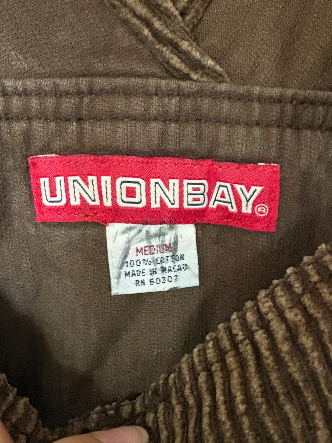 Unionbay Brown Corduroy Overalls - Medium - photo 3