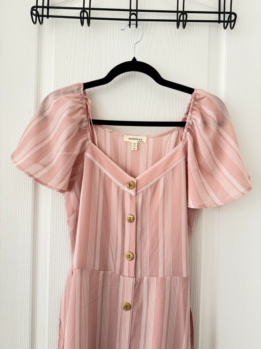 Pink Dress with Puff Sleeve