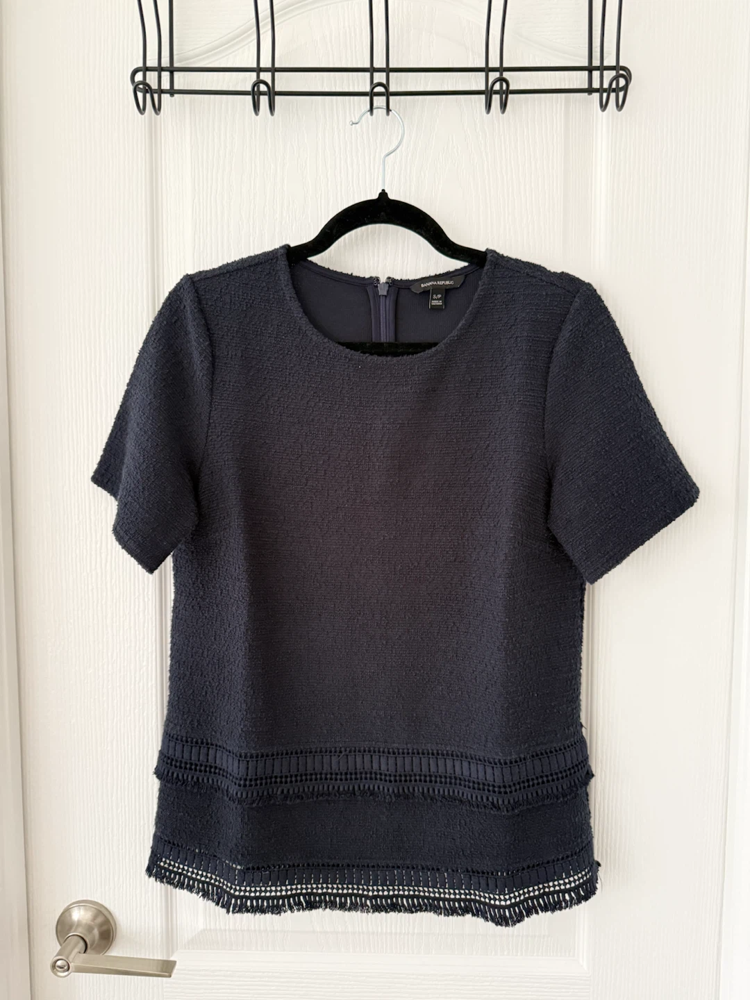 Banana Republic Navy Textured Top