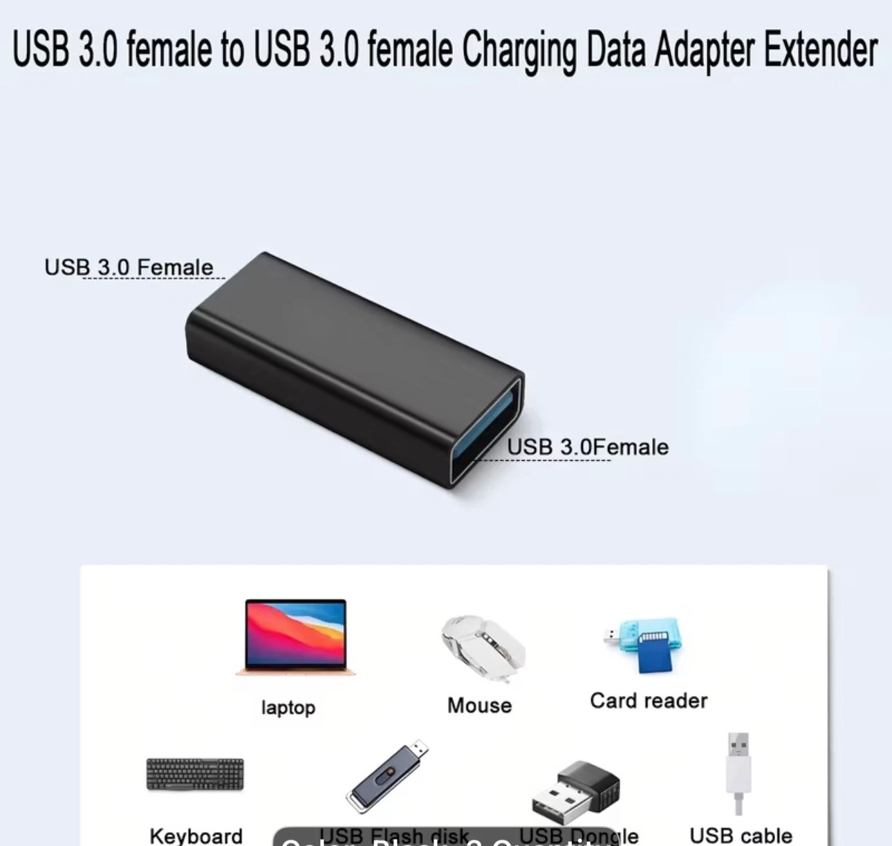 USB 3.0 Female to USB3.0 Female Adapter Coupler USB3.0 - photo 2