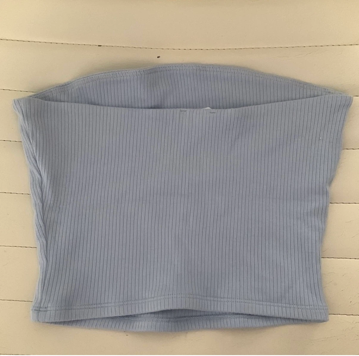 Garage Light Blue Ribbed Tube Top - photo 2