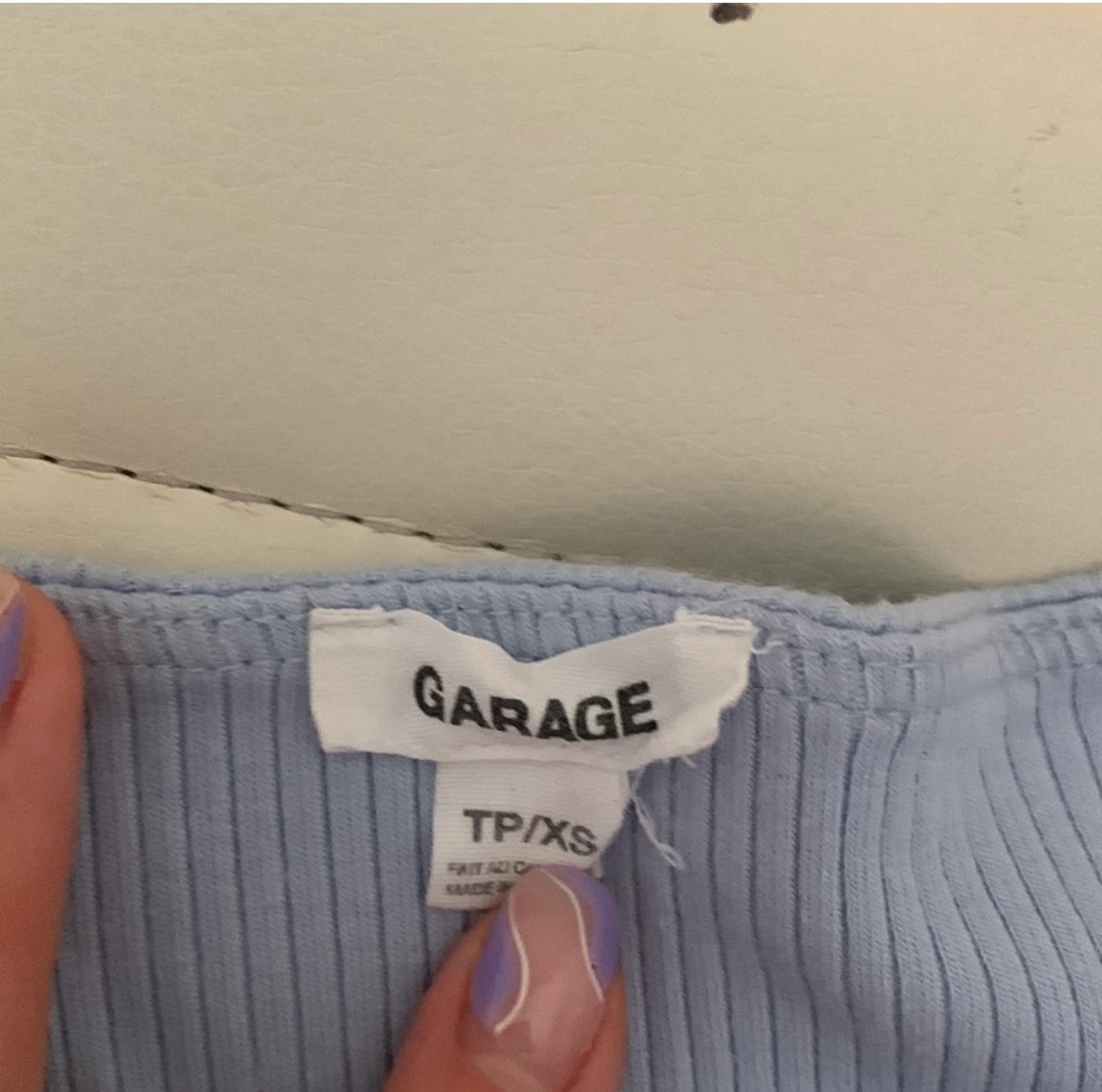 Garage Light Blue Ribbed Tube Top - photo 3