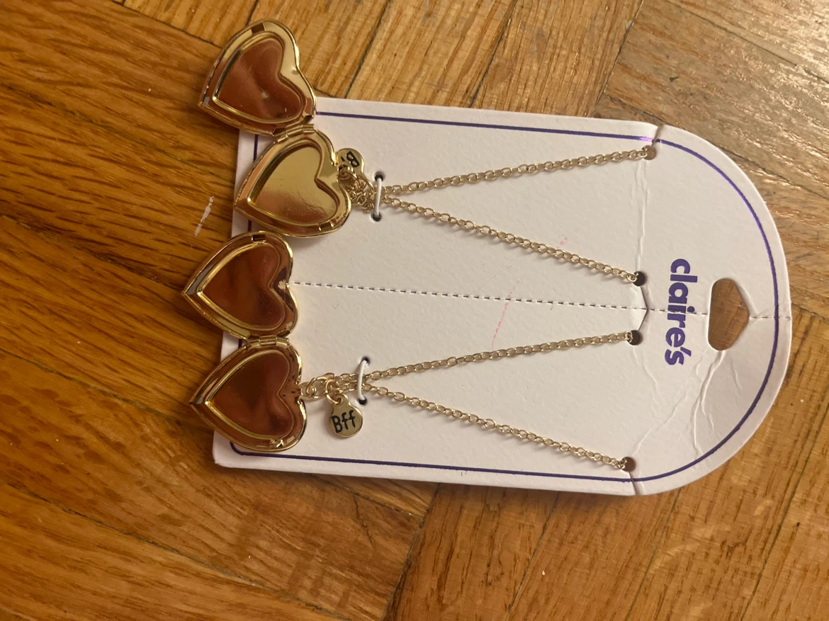 Claire's Leopard Print Heart Lock Necklaces - photo 2