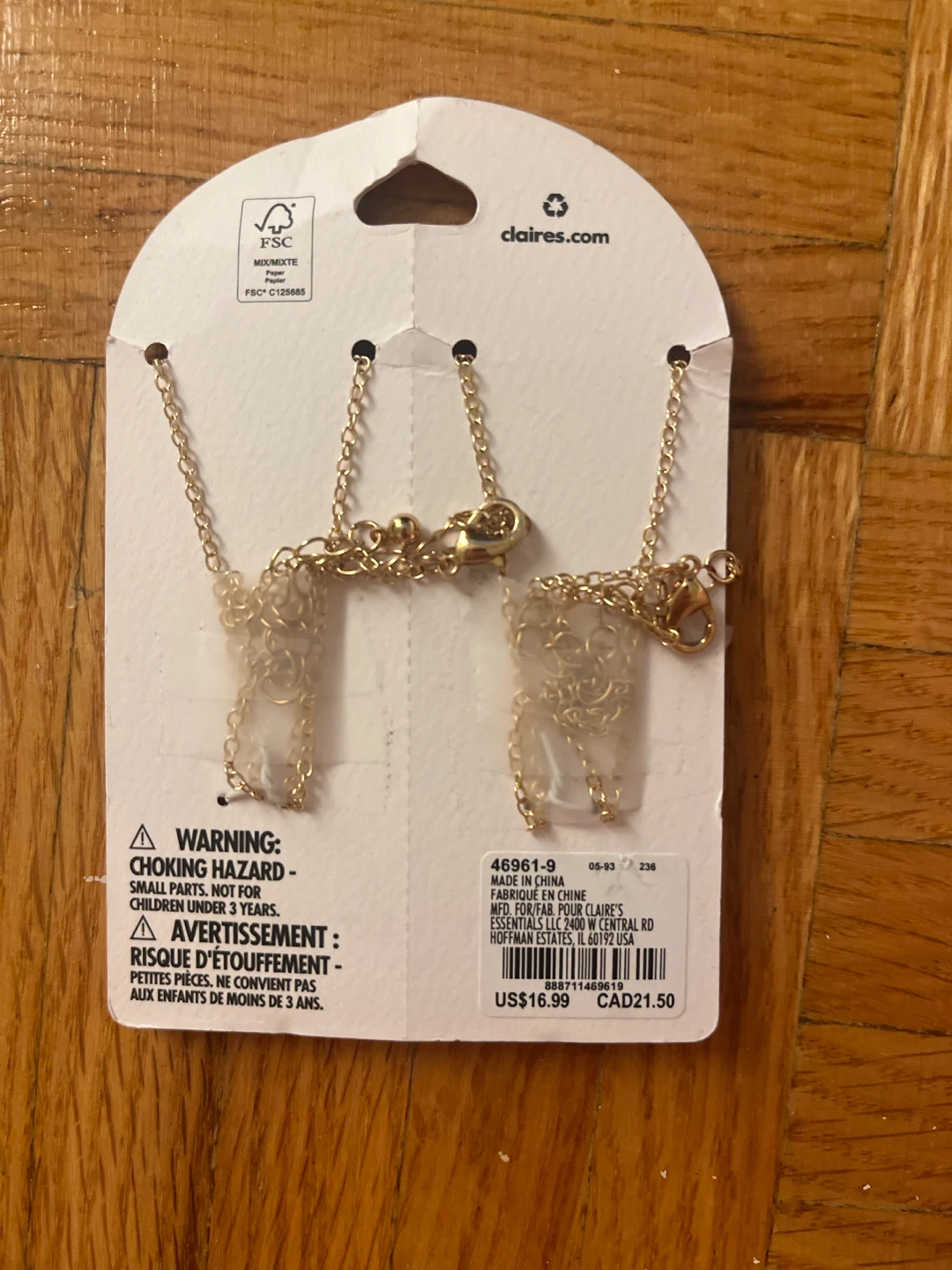 Claire's Leopard Print Heart Lock Necklaces - photo 3