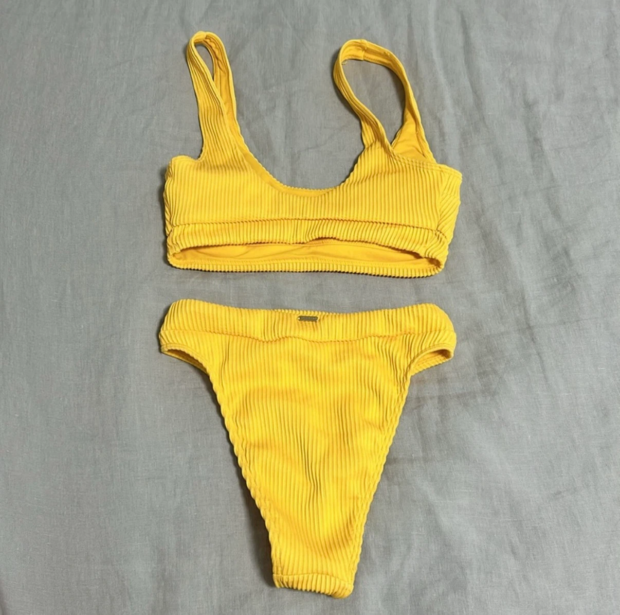 Hollister Yellow Ribbed Bikini Set - photo 2